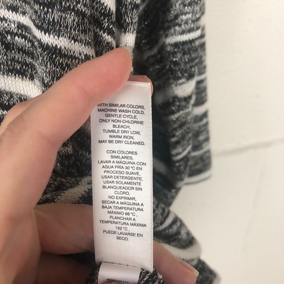 Chico's‎ Womens Lightweight Striped Metallic Accent Sweater XL Work Office Fall - Picture 6 of 10